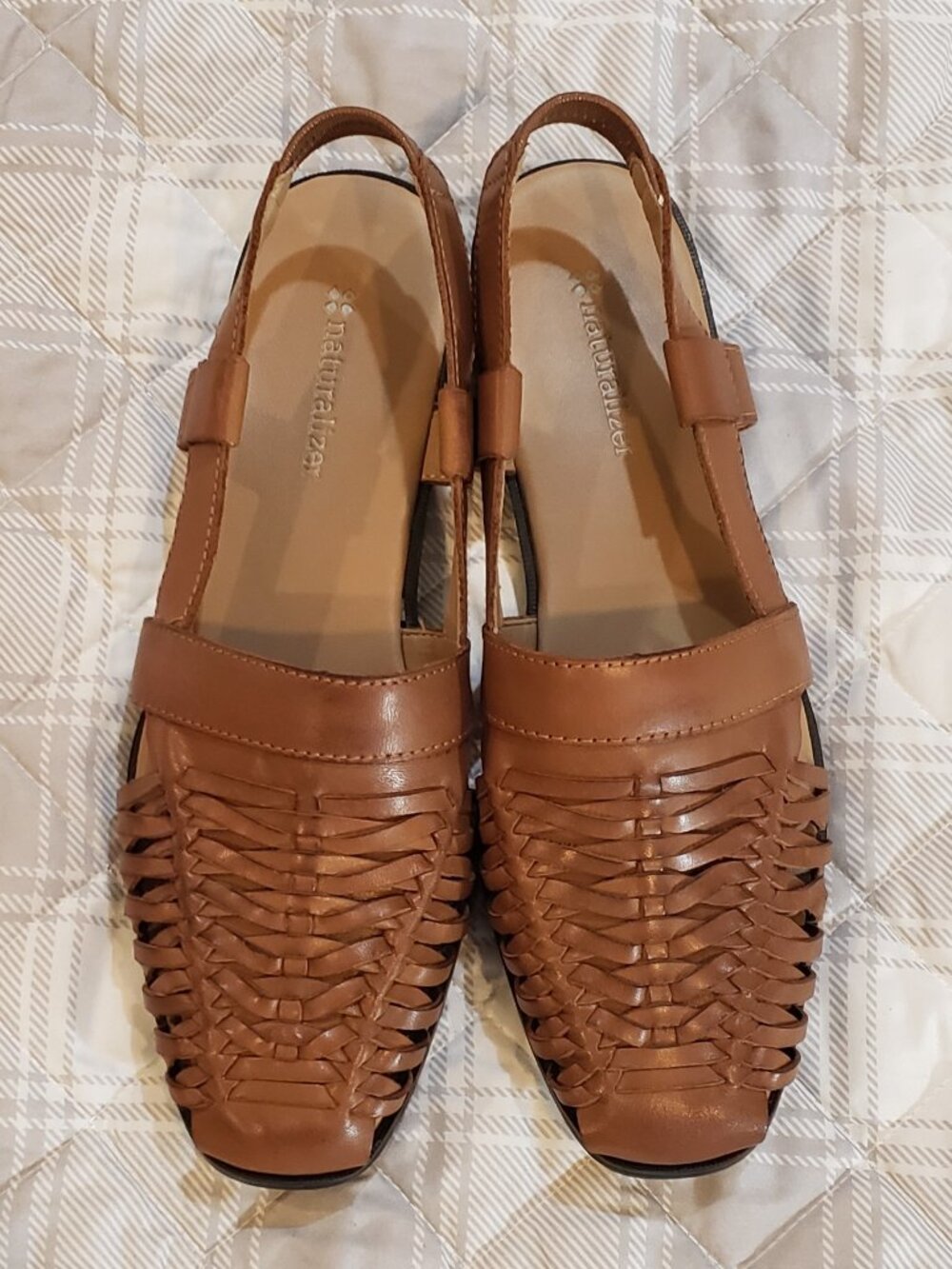 Naturalizer Women's Woven Leather Huarache Slingback Sandals Size 8